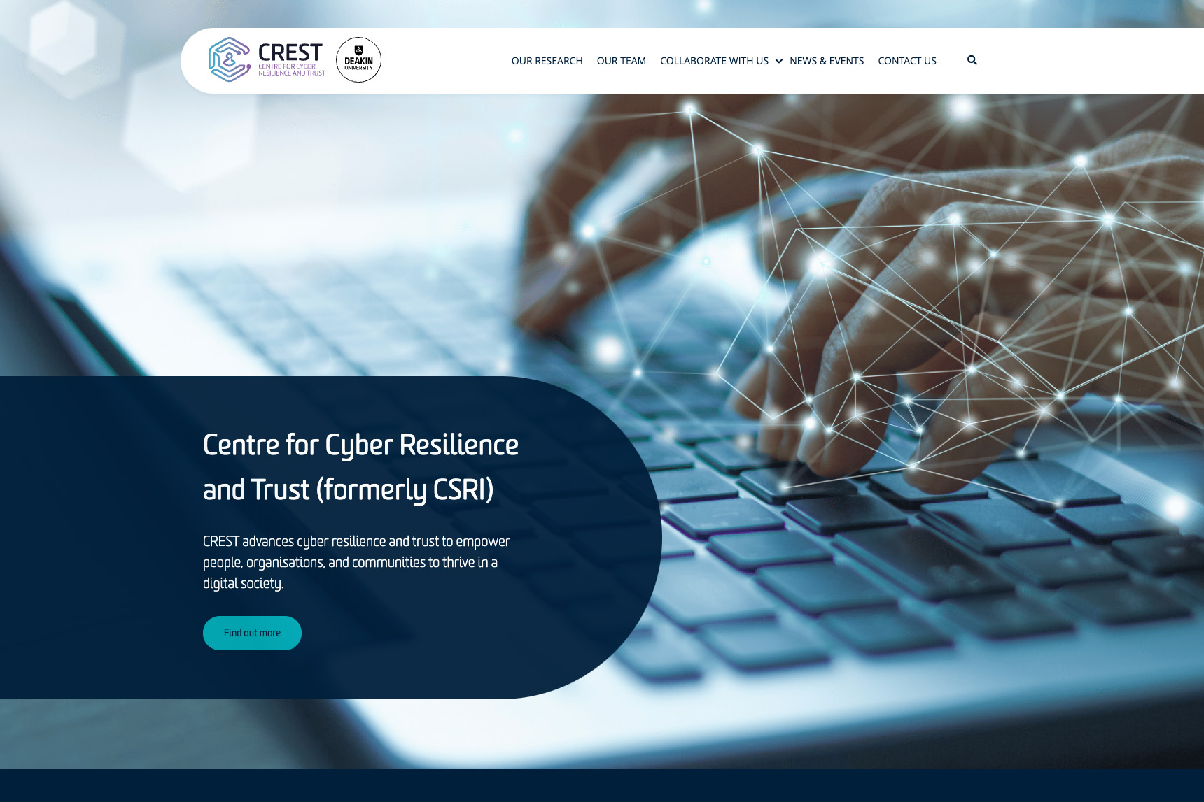 Screengrab of Centre for Cyber Resilience and Trust website homepage
